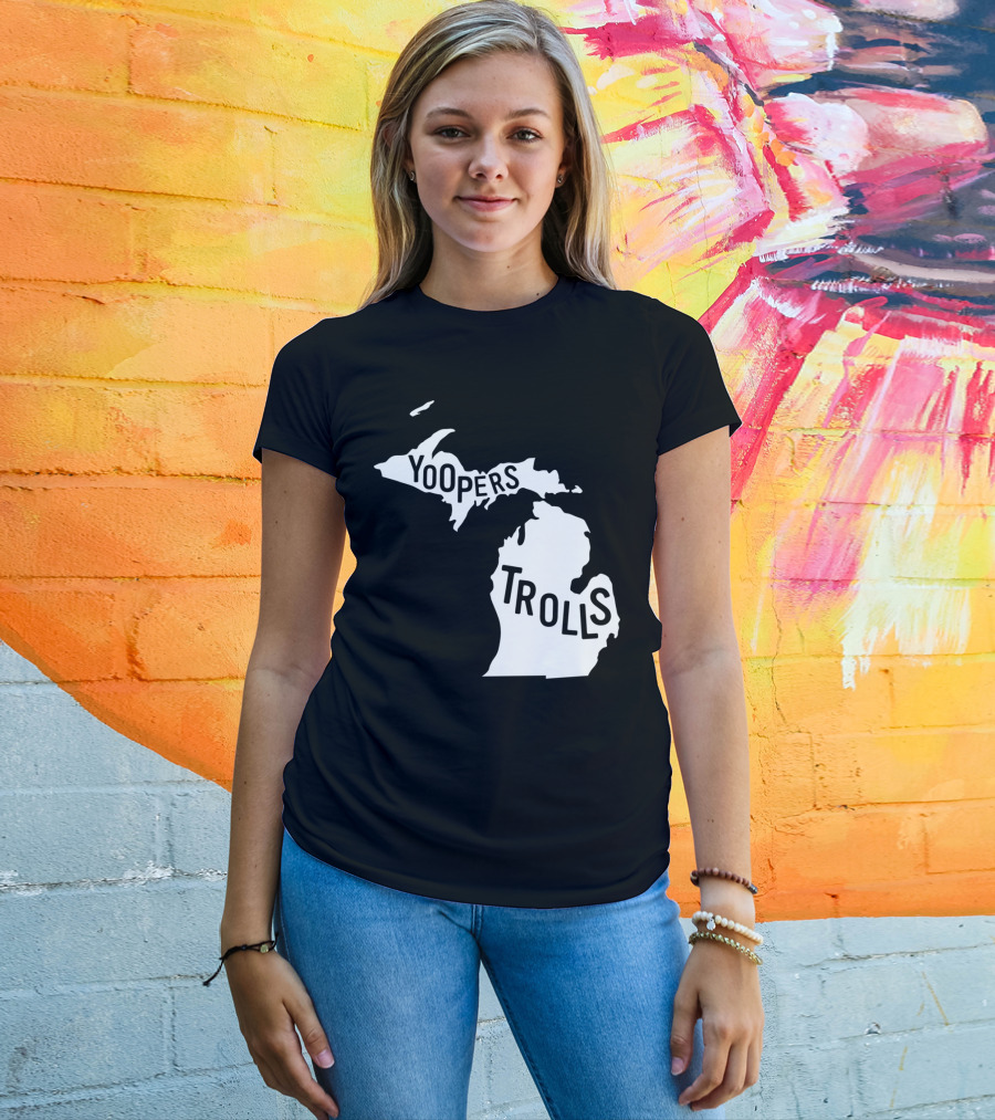 Yoopers Trolls Upper Peninsula Michigan Map T-Shirt