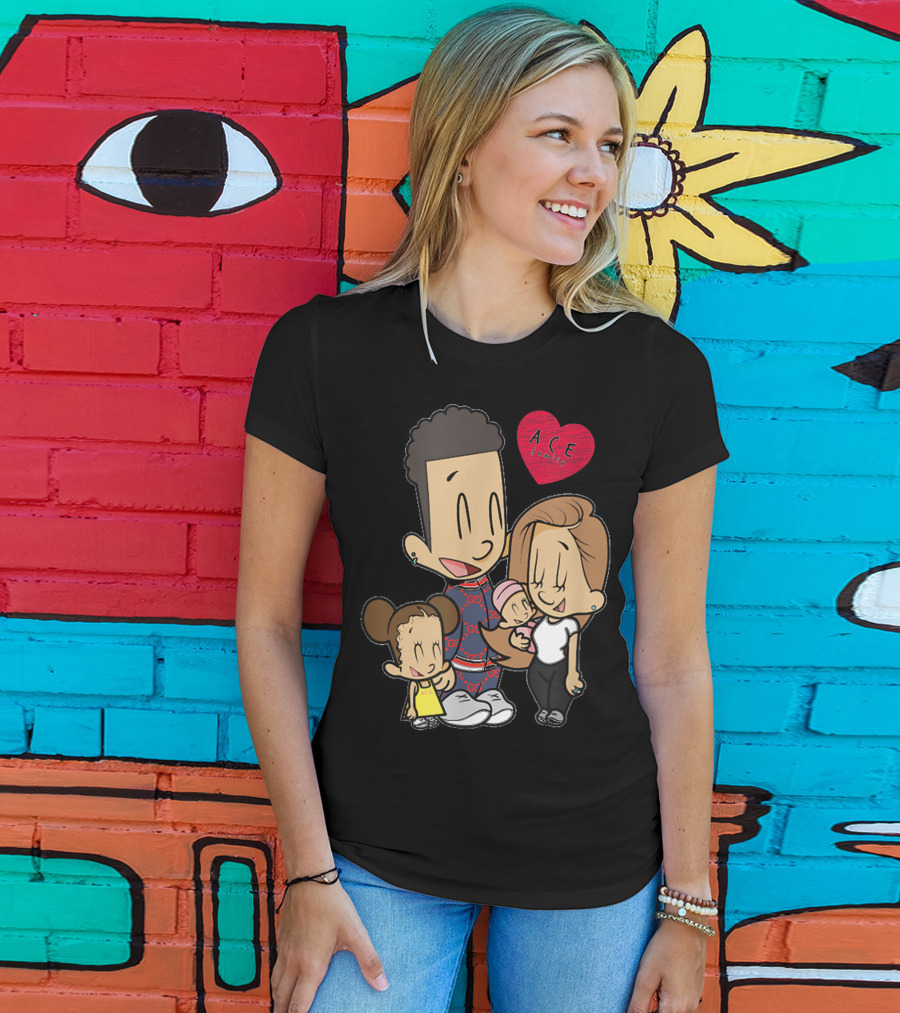 ACE Cartoon Family Merch Heart T-Shirt