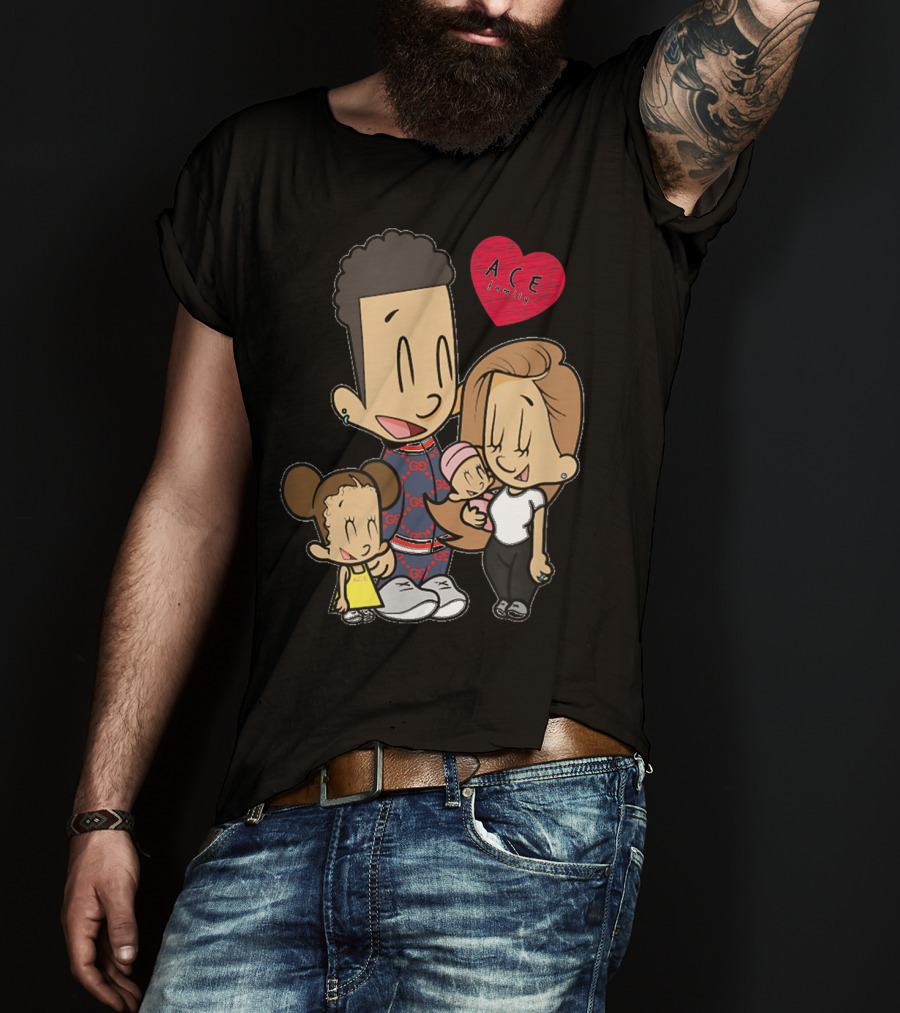 ACE Cartoon Family Merch Heart T-Shirt