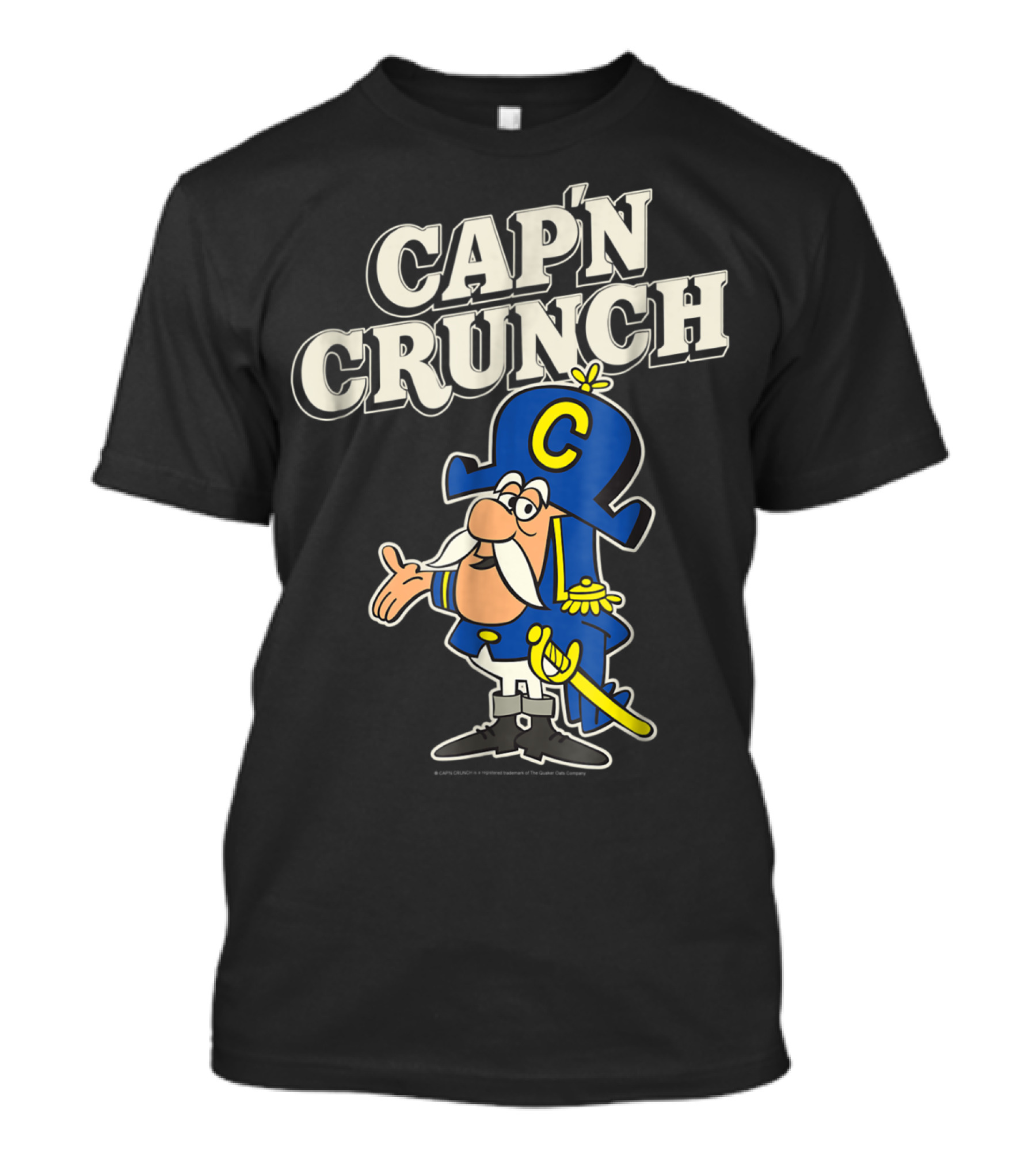 Cap'n Crunch Cap'n Blue Hat Yellow Accents Classic Cereal Character T-Shirt