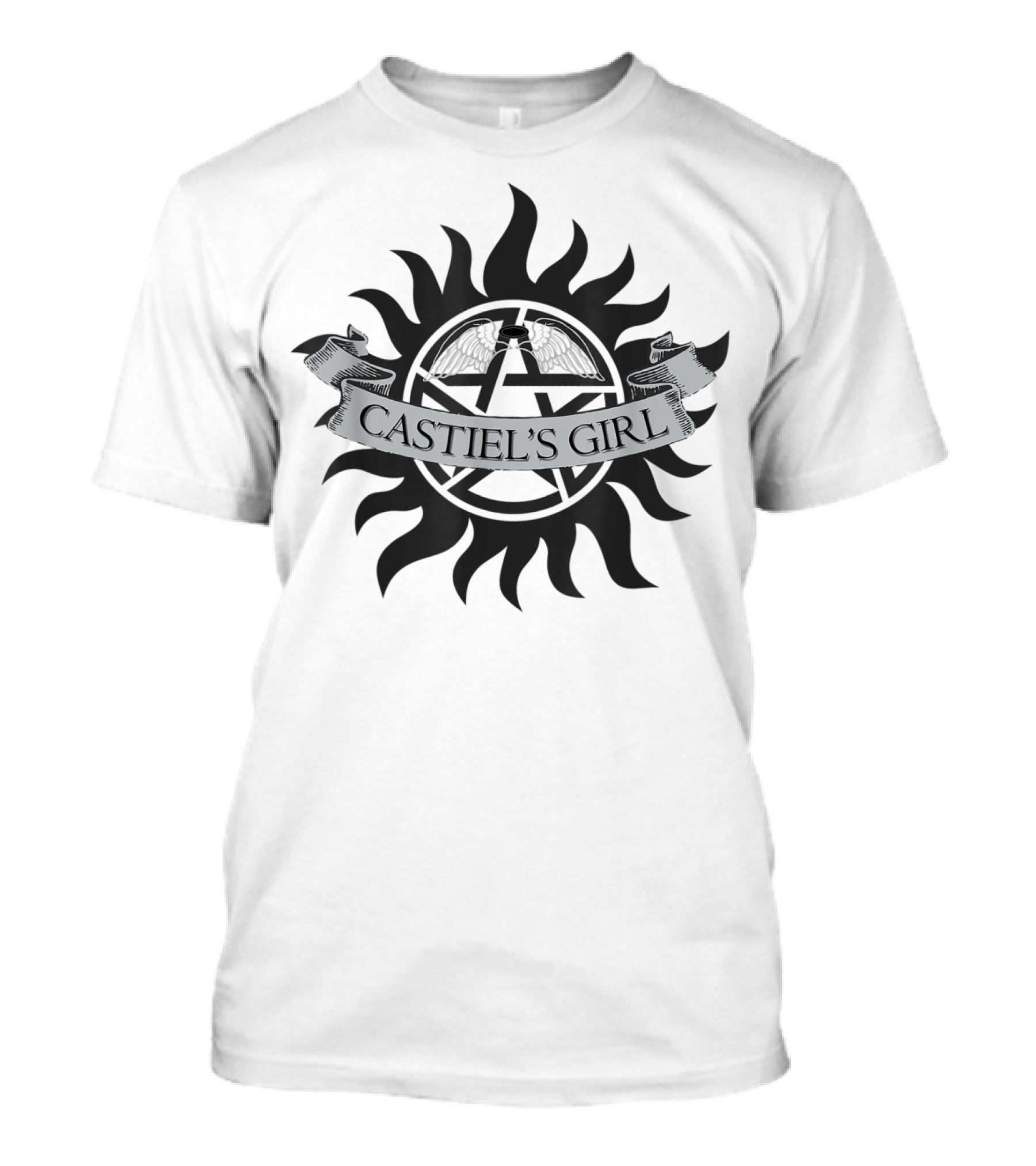 Castiel's Girl SPN Angel Wings Sunburst Emblem T-Shirt