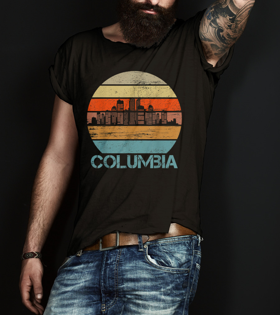 Columbia City Retro Vintage Skyline T-Shirt
