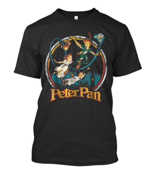 Peter Pan Flying Over London With Tinkerbell And Friends Disney T-Shirt