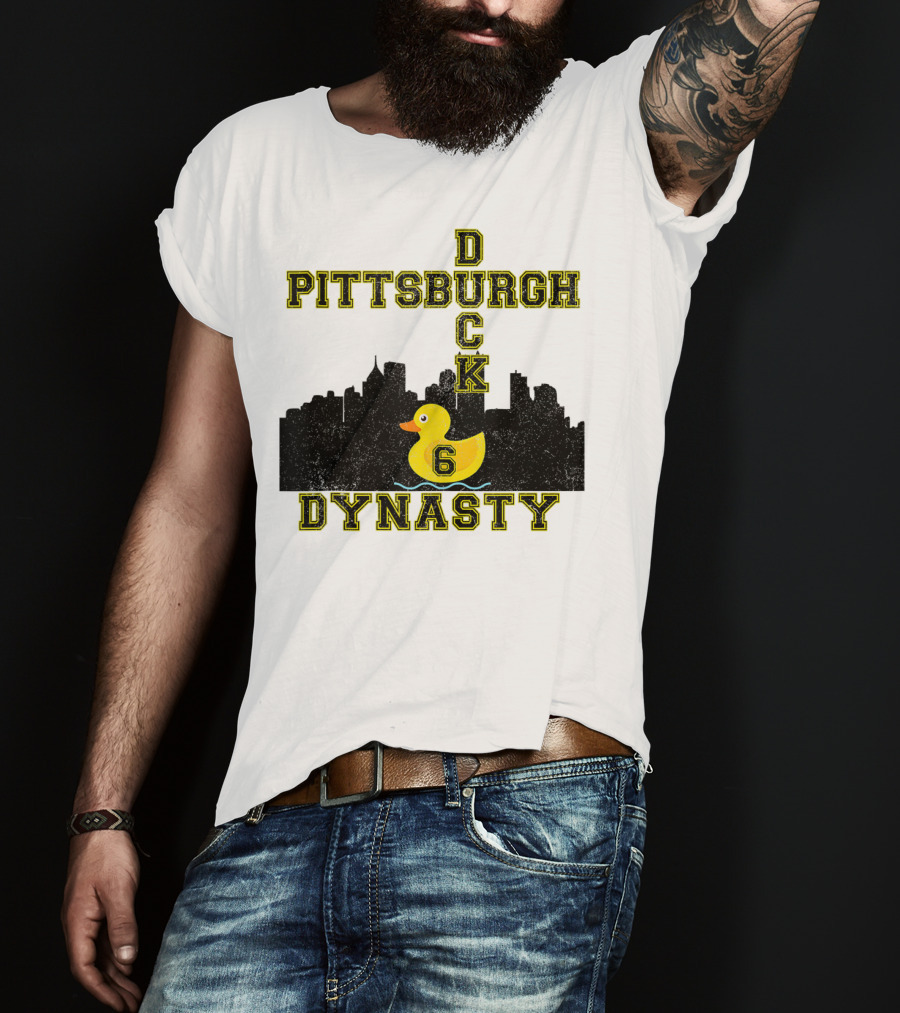 Pittsburgh Duck 6 Dynasty Football Skyline T-Shirt