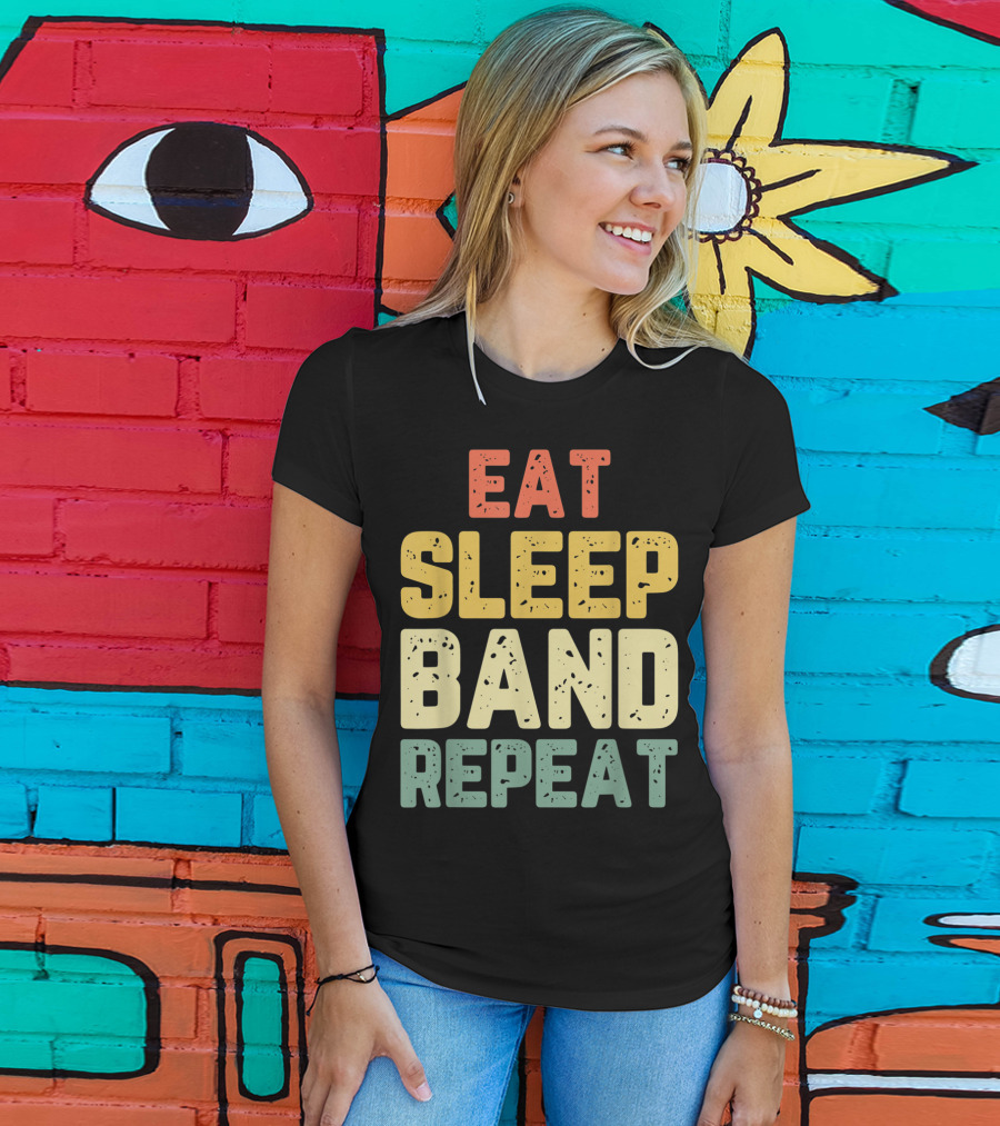 Eat Sleep Band Repeat Marching Funny Director T-Shirt