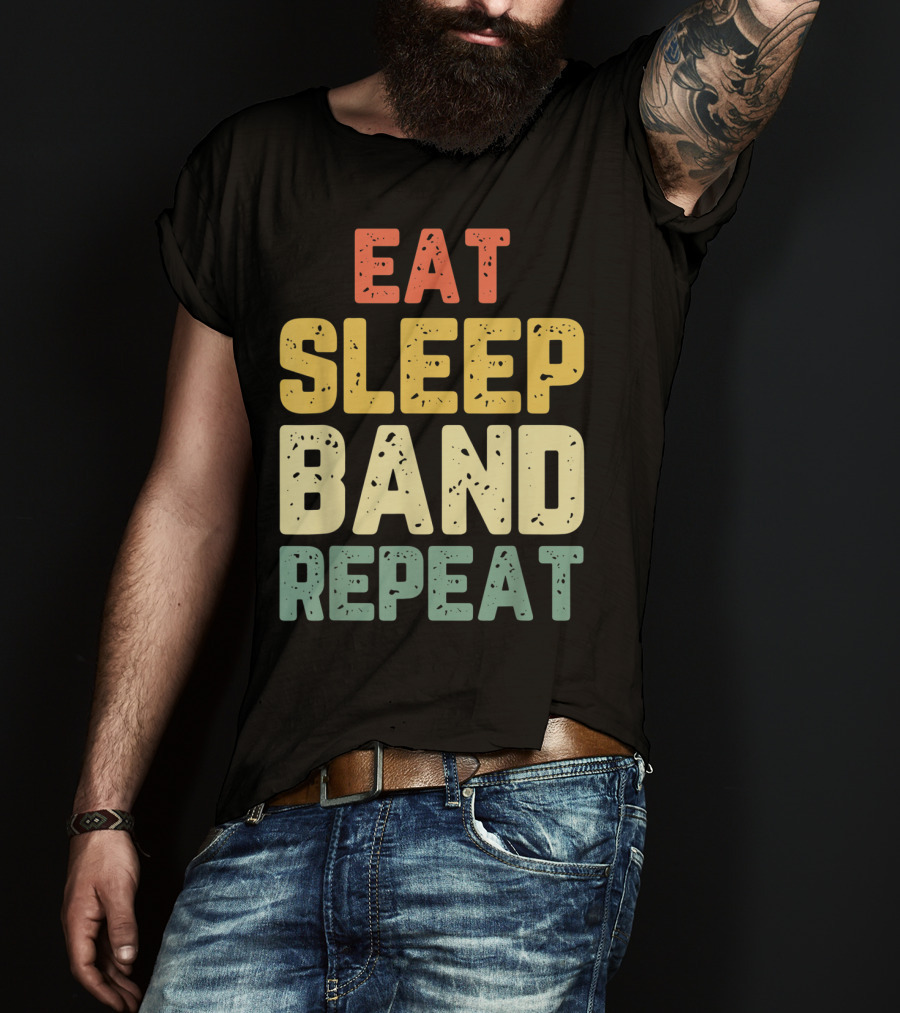 Eat Sleep Band Repeat Marching Funny Director T-Shirt