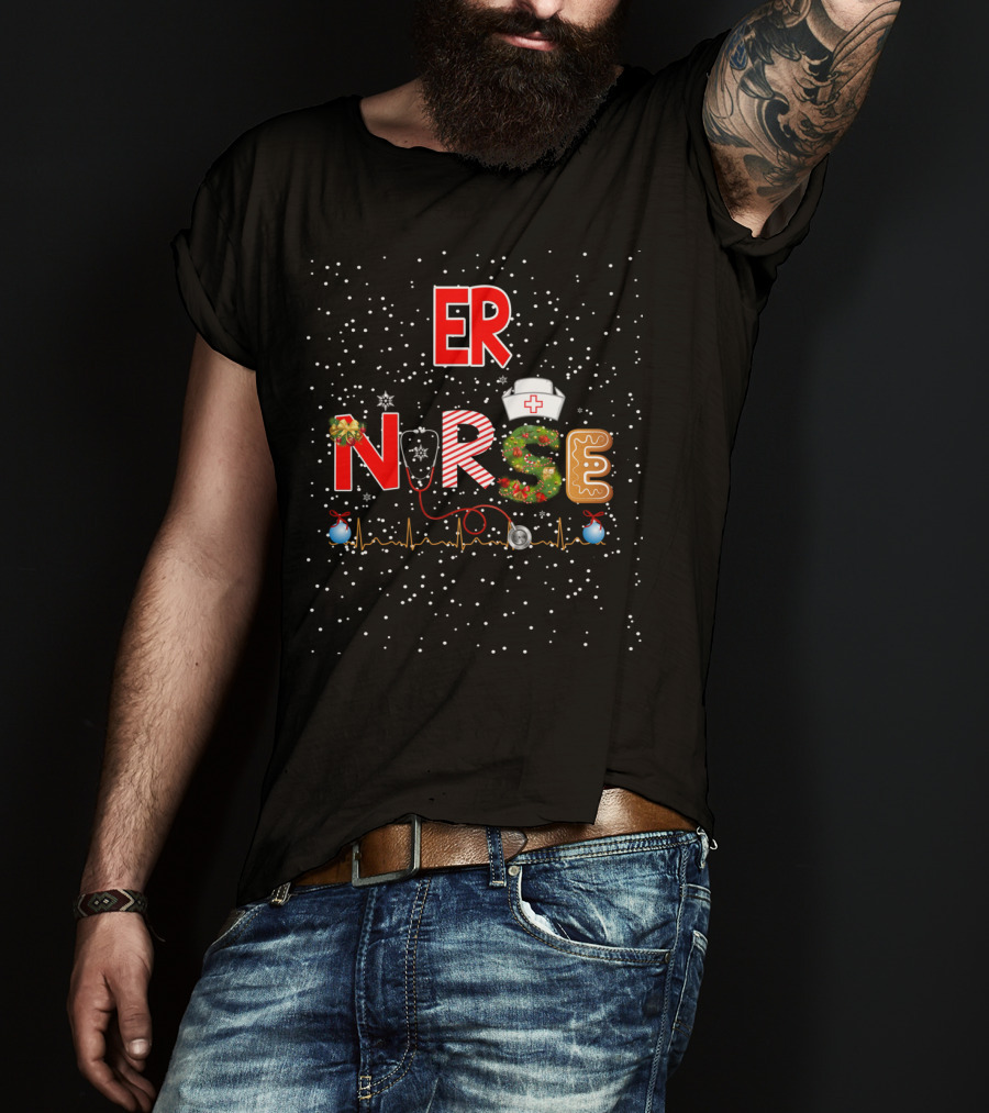 ER Nurse Christmas Festive T-Shirt