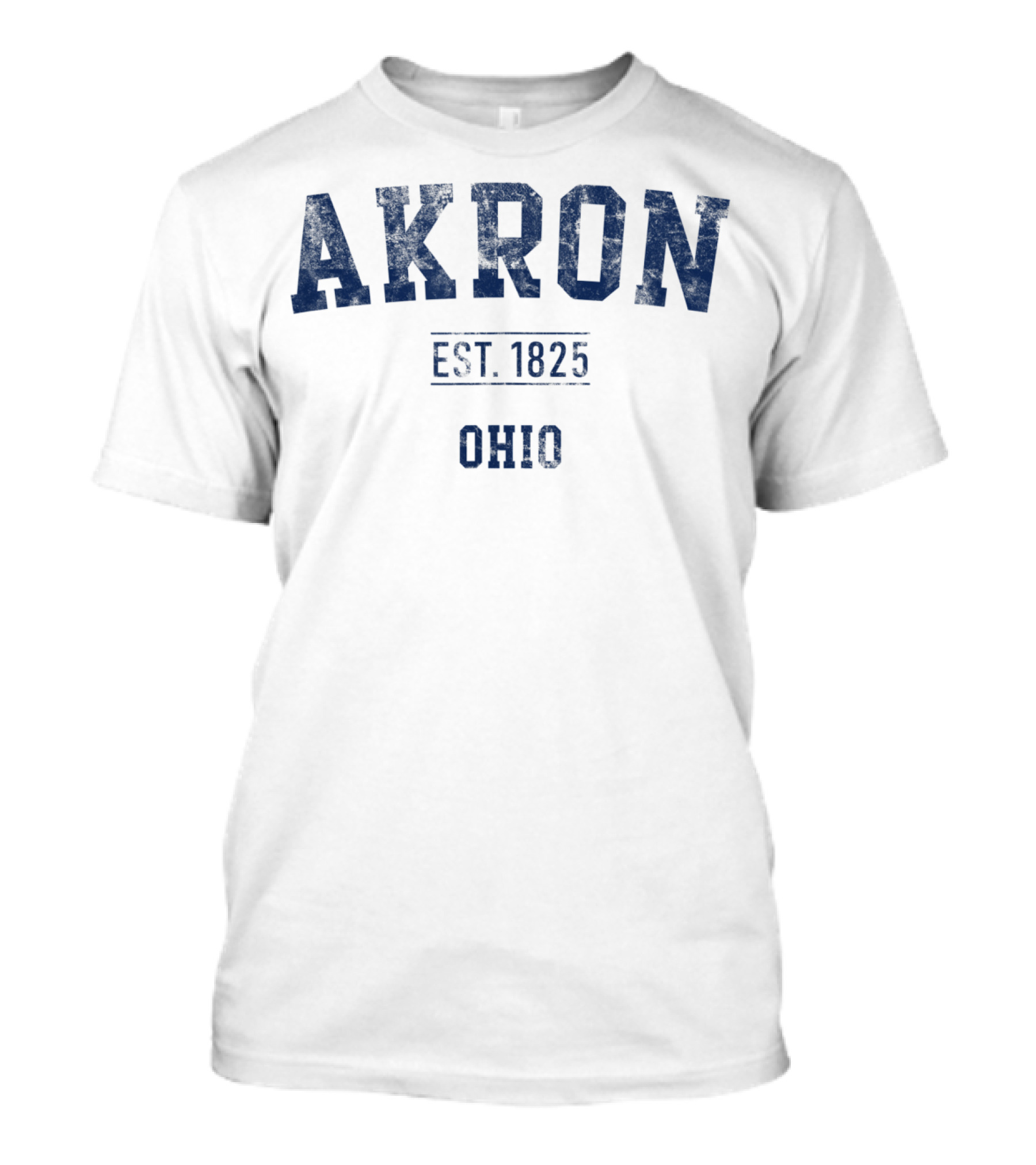 Akron Ohio EST. 1825 Distressed Text Sport T-Shirt