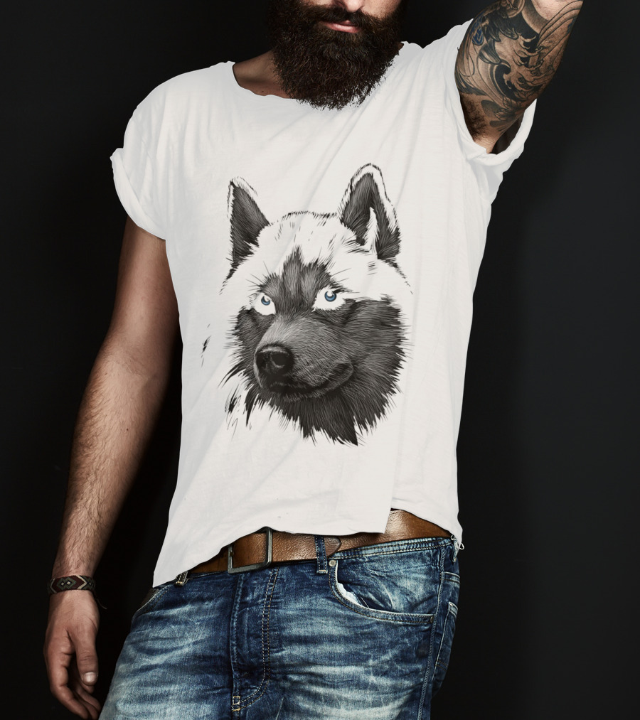 Classic Blue-Eyed Siberian Husky Lover T-Shirt