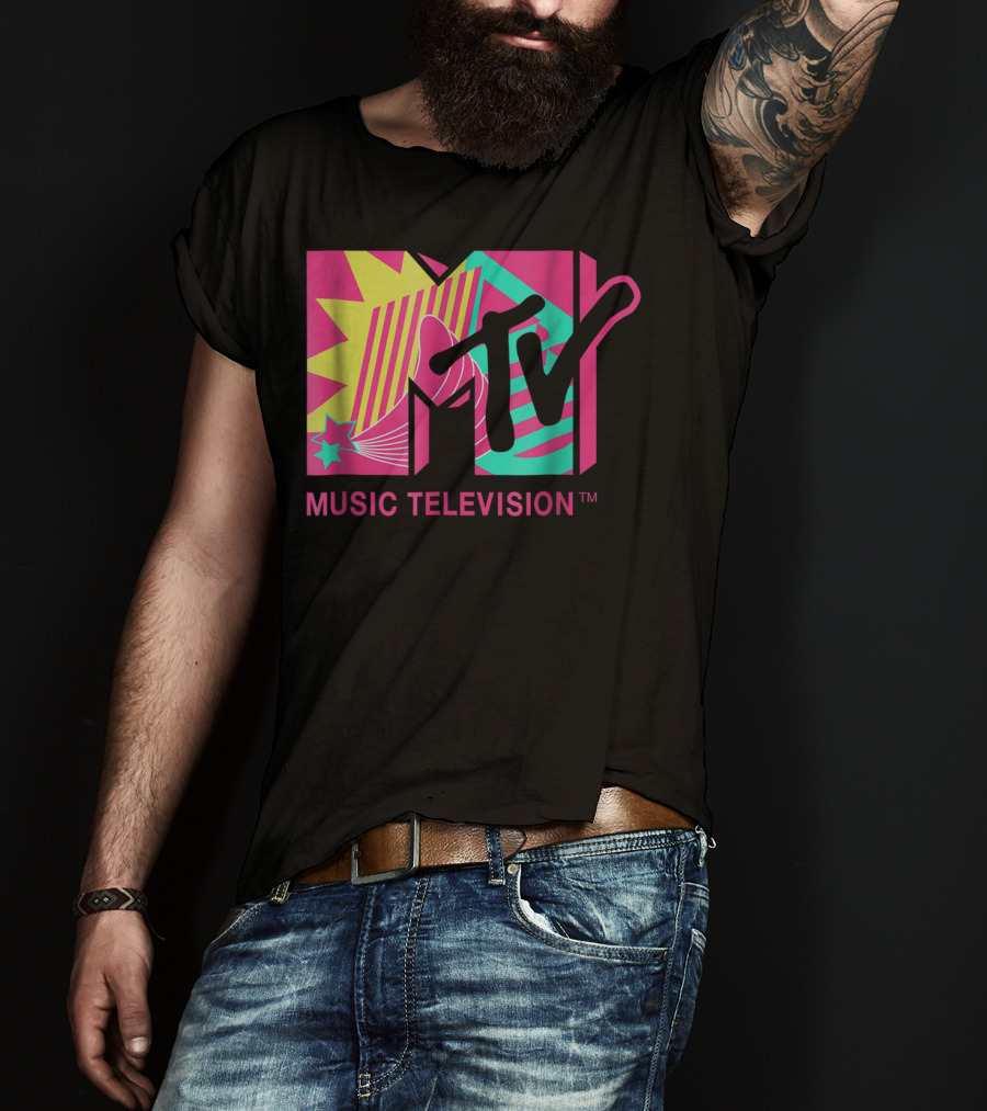MTV Music Television Retro Pink And Teal T-Shirt