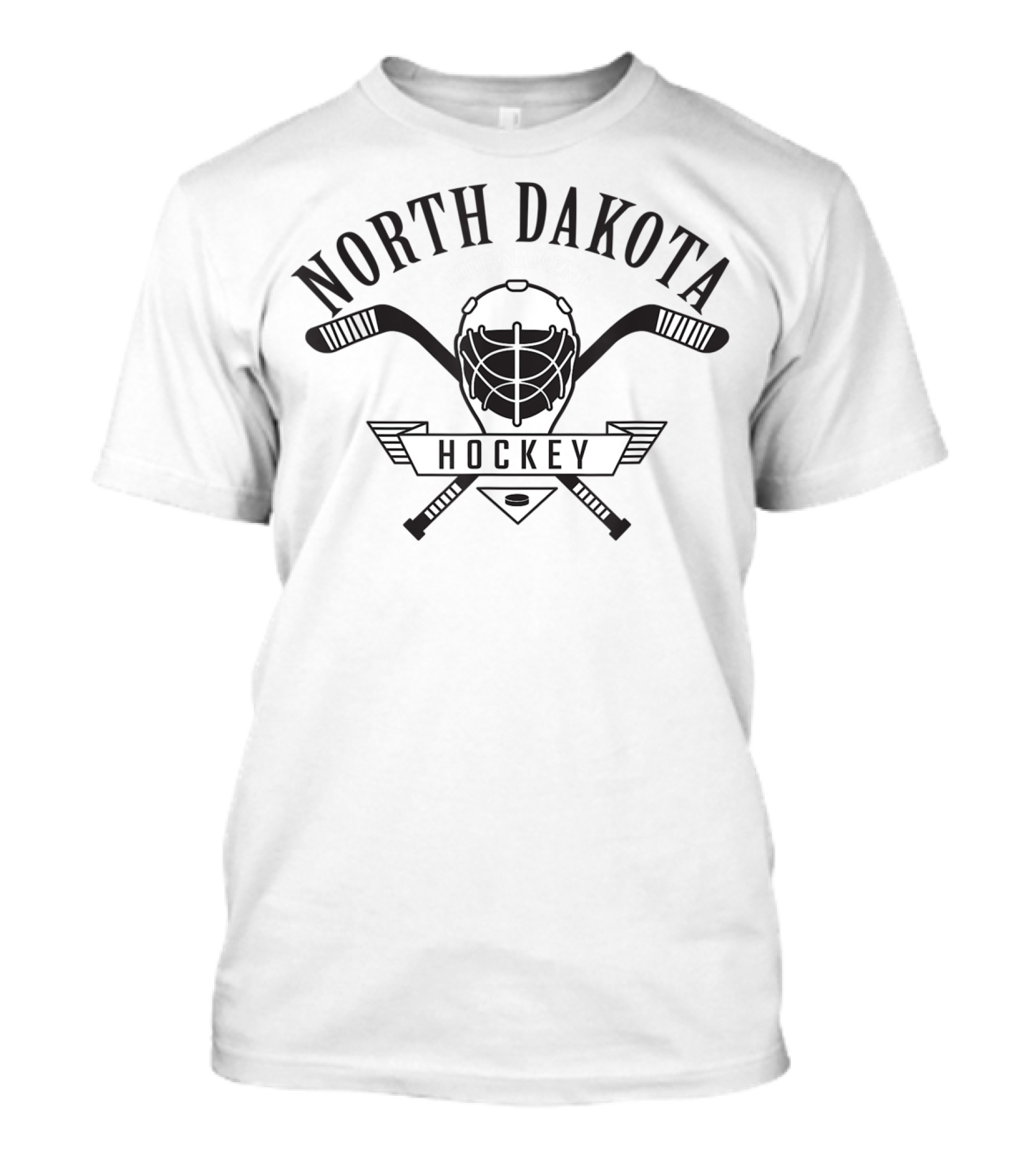 North Dakota Hockey Goalie And Sticks Emblem T-Shirt