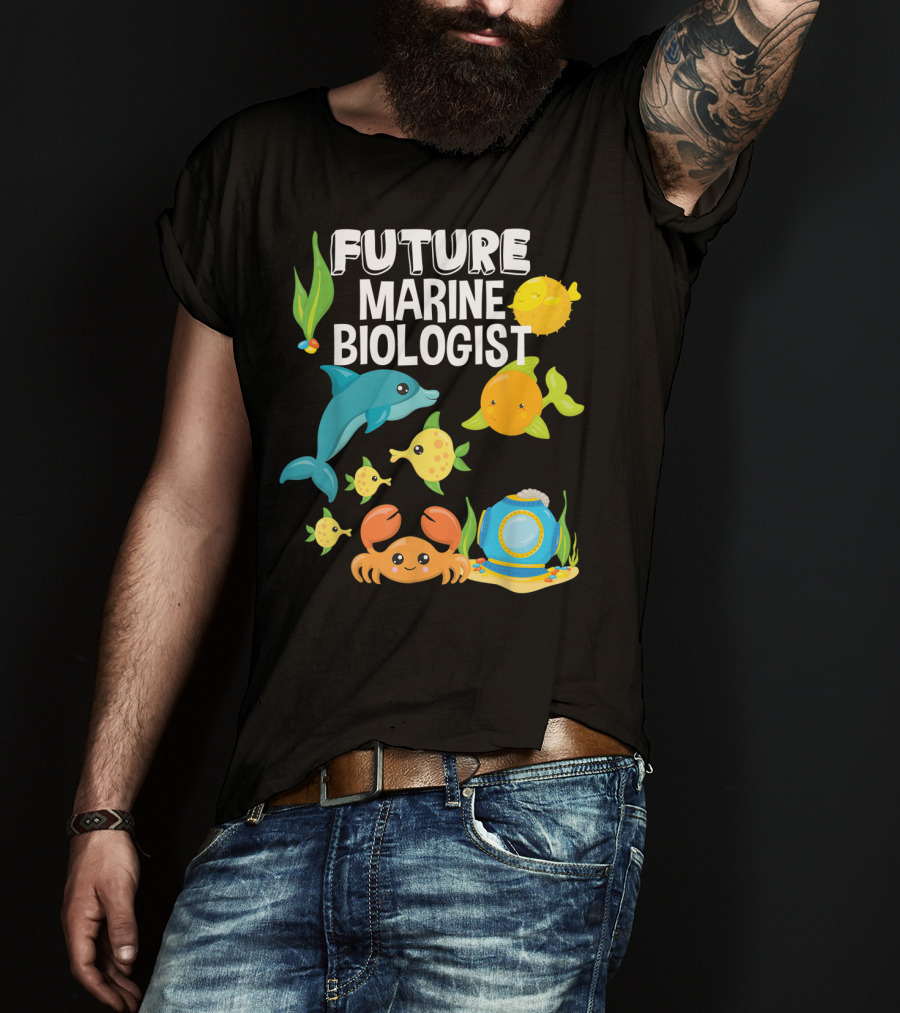 Future Marine Biologist Sea Lover Fish Sharks Ocean Adventure T-Shirt