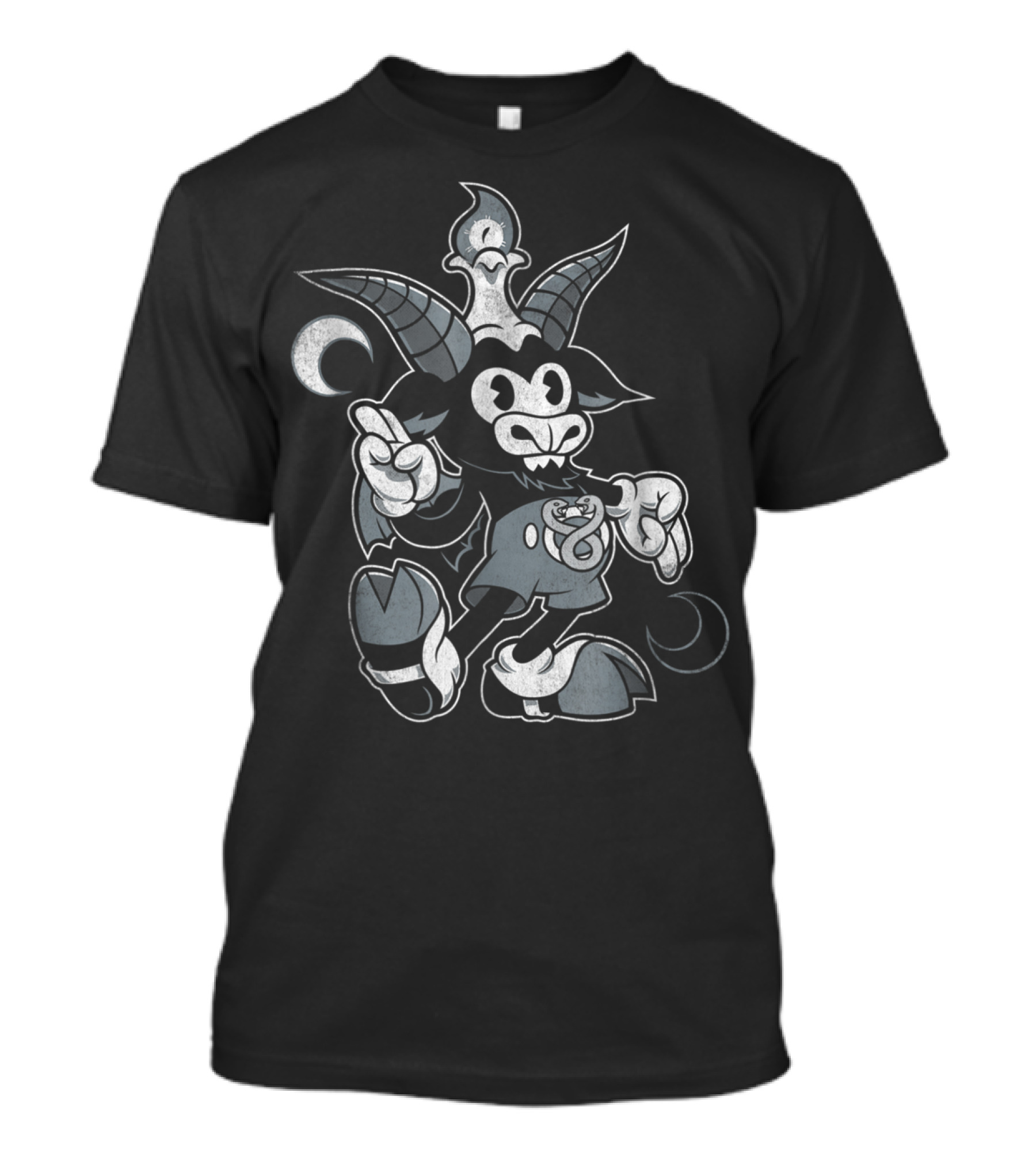 Baphomet Occult Cartoon Goat Character T-Shirt