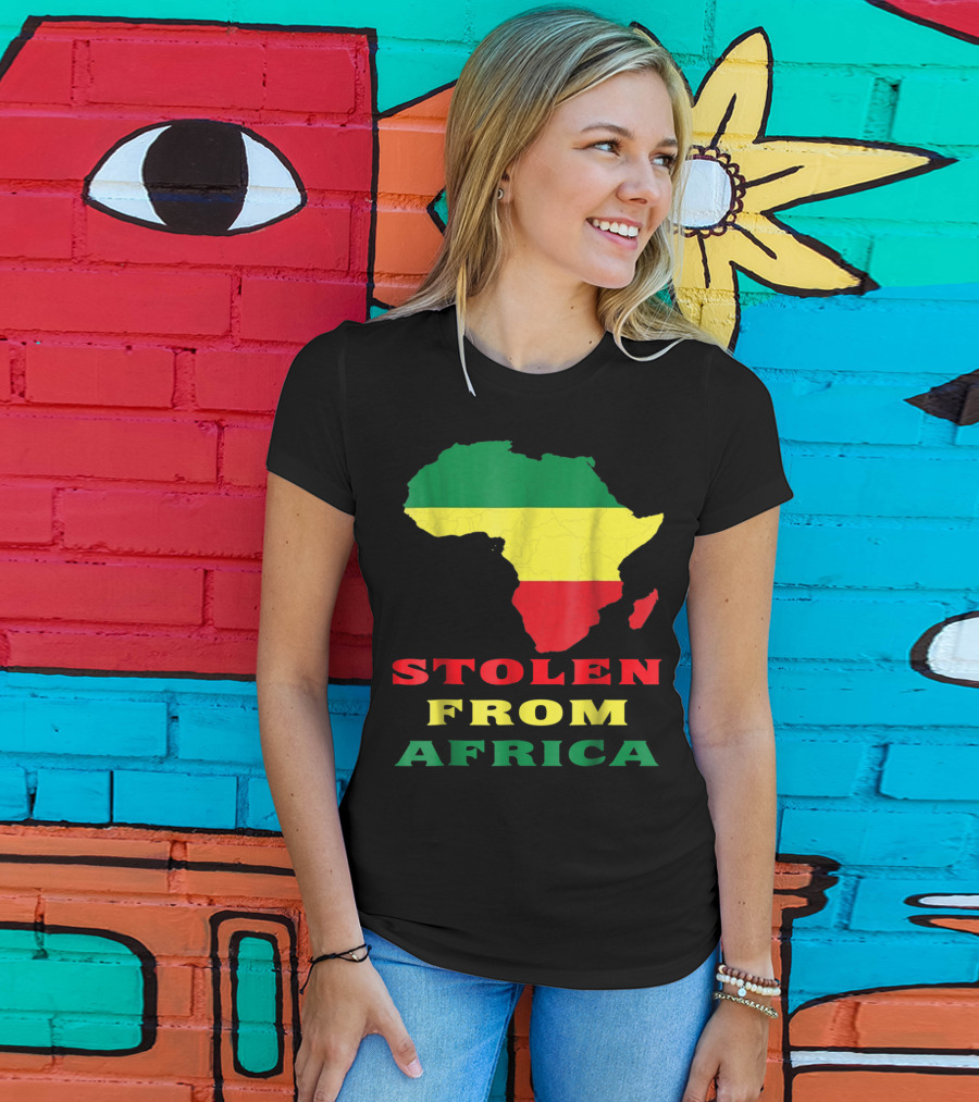 Stolen From Africa Flag Colors Map T-Shirt