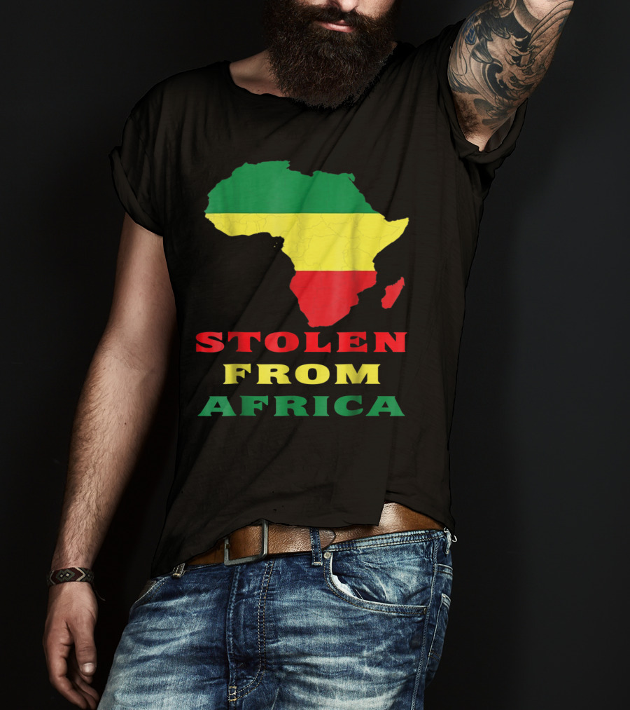 Stolen From Africa Flag Colors Map T-Shirt