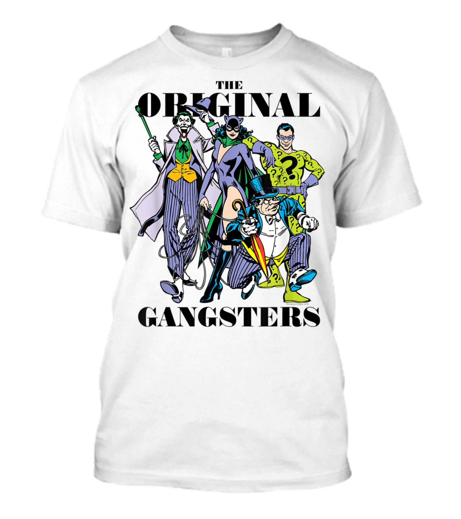 The Original Gangsters Batman Villains Joker Catwoman Riddler Penguin T-Shirt