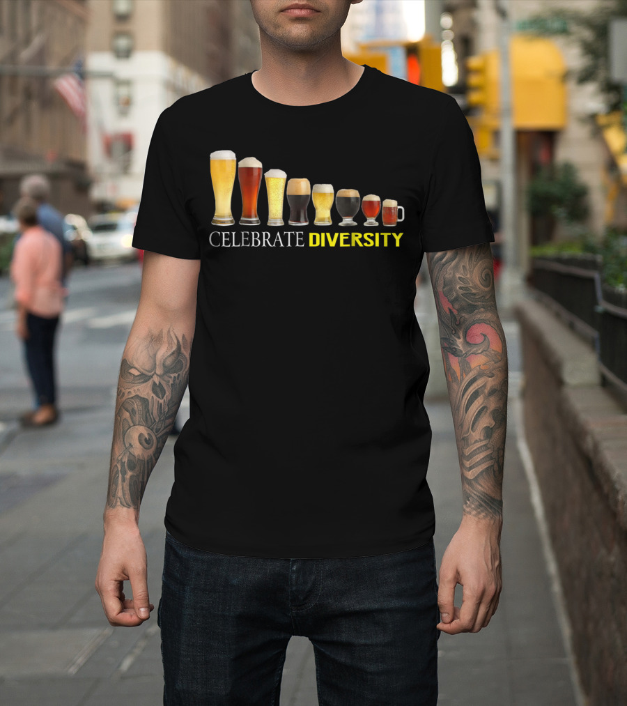 Celebrate Diversity Craft Beer Glasses Collection T-Shirt