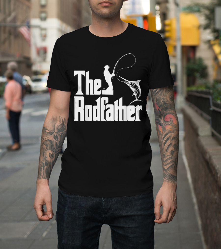The Rodfather Funny Fishing Fishermen Marlin Iconic Reference T-Shirt