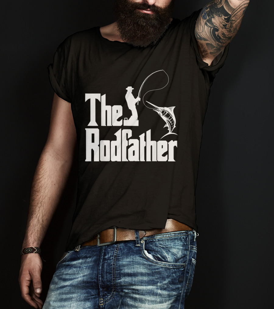 The Rodfather Funny Fishing Fishermen Marlin Iconic Reference T-Shirt
