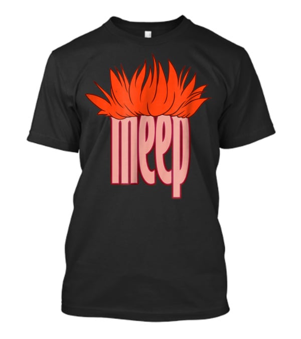 Meep Hair Orange Flame Text T-Shirt