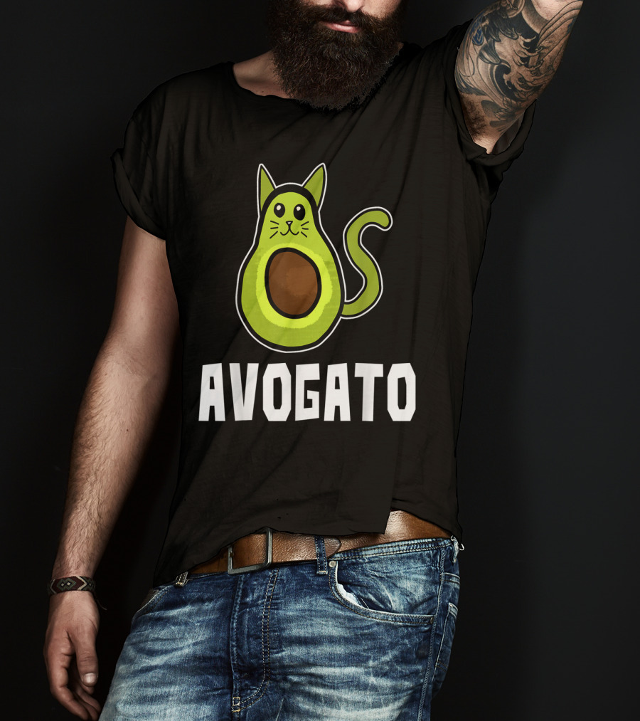Avogato Funny Avocado Cat Lover Keto Diet T-Shirt