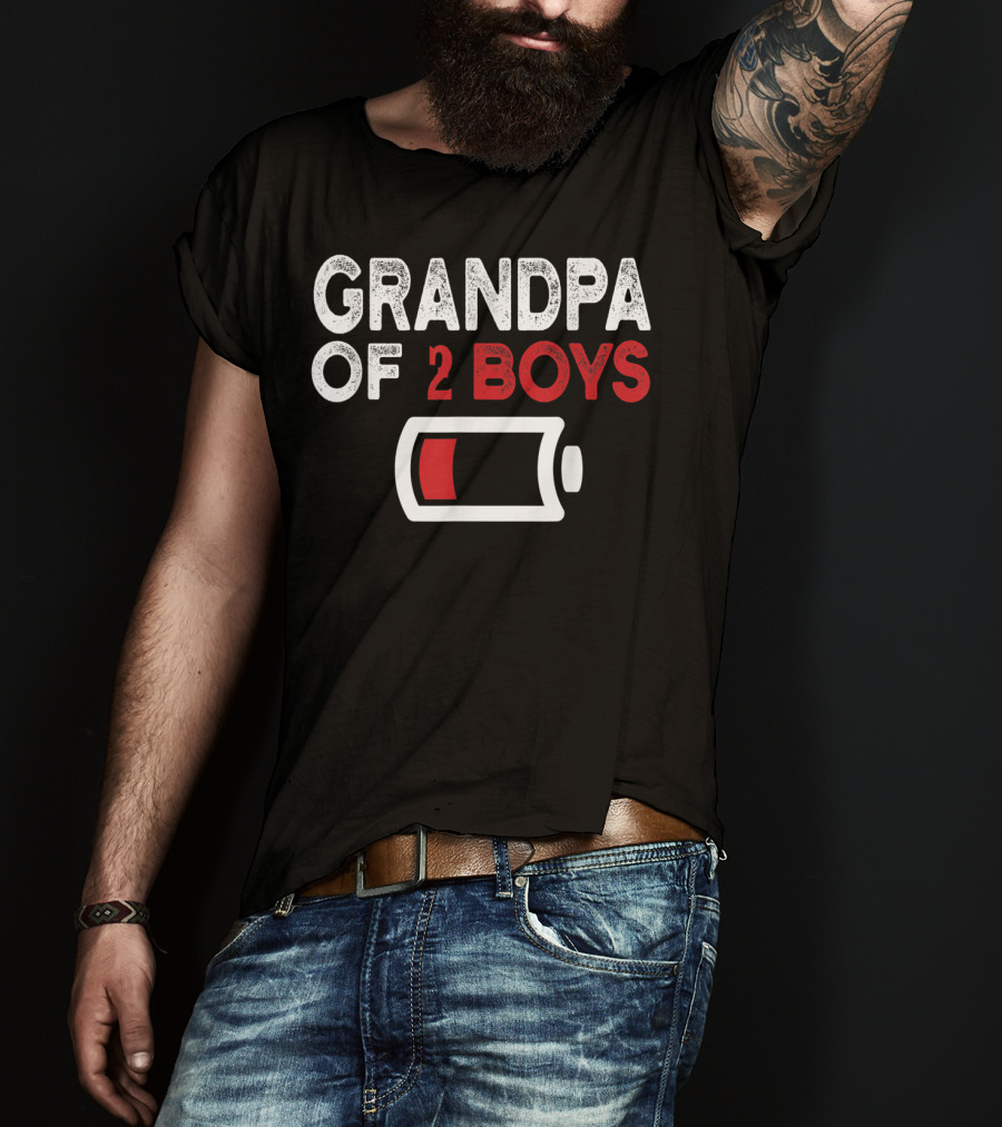 GRANDPA OF 2 BOYS LOW BATTERY T-Shirt