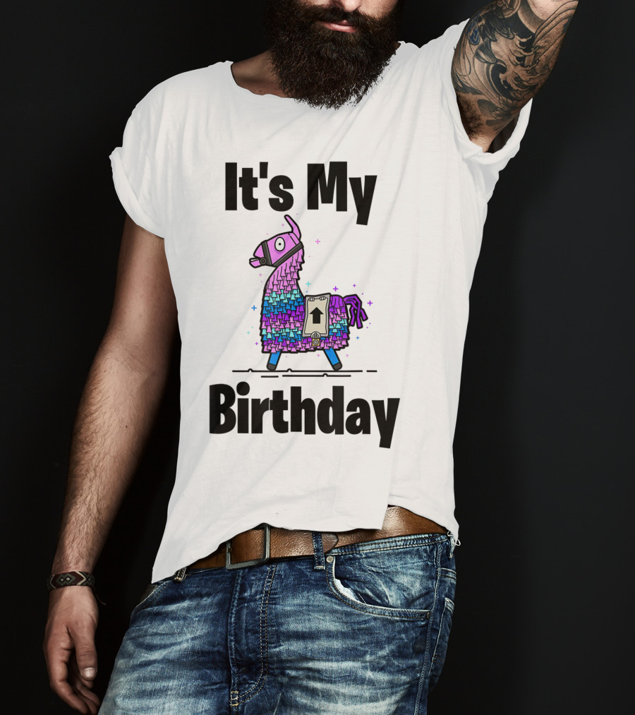 It's My Birthday Llama Purple Gamer Bday Gaming T-Shirt
