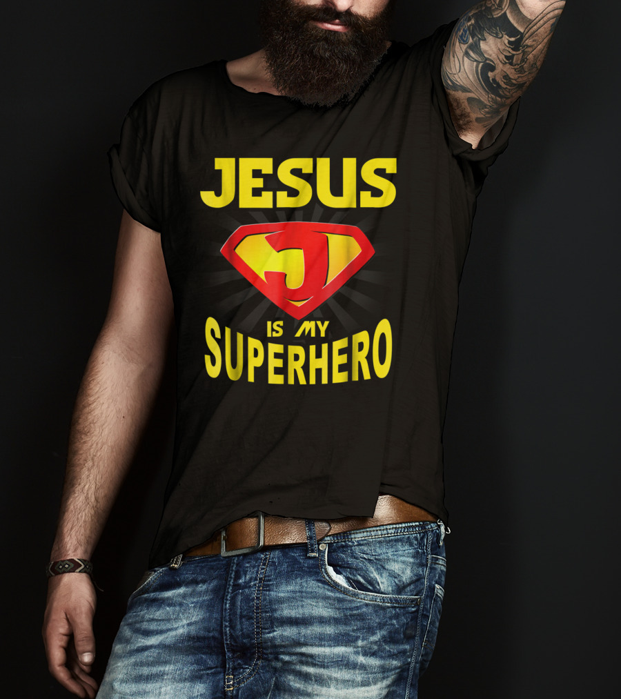 Jesus Is My Superhero Funny Christian Superman T-Shirt