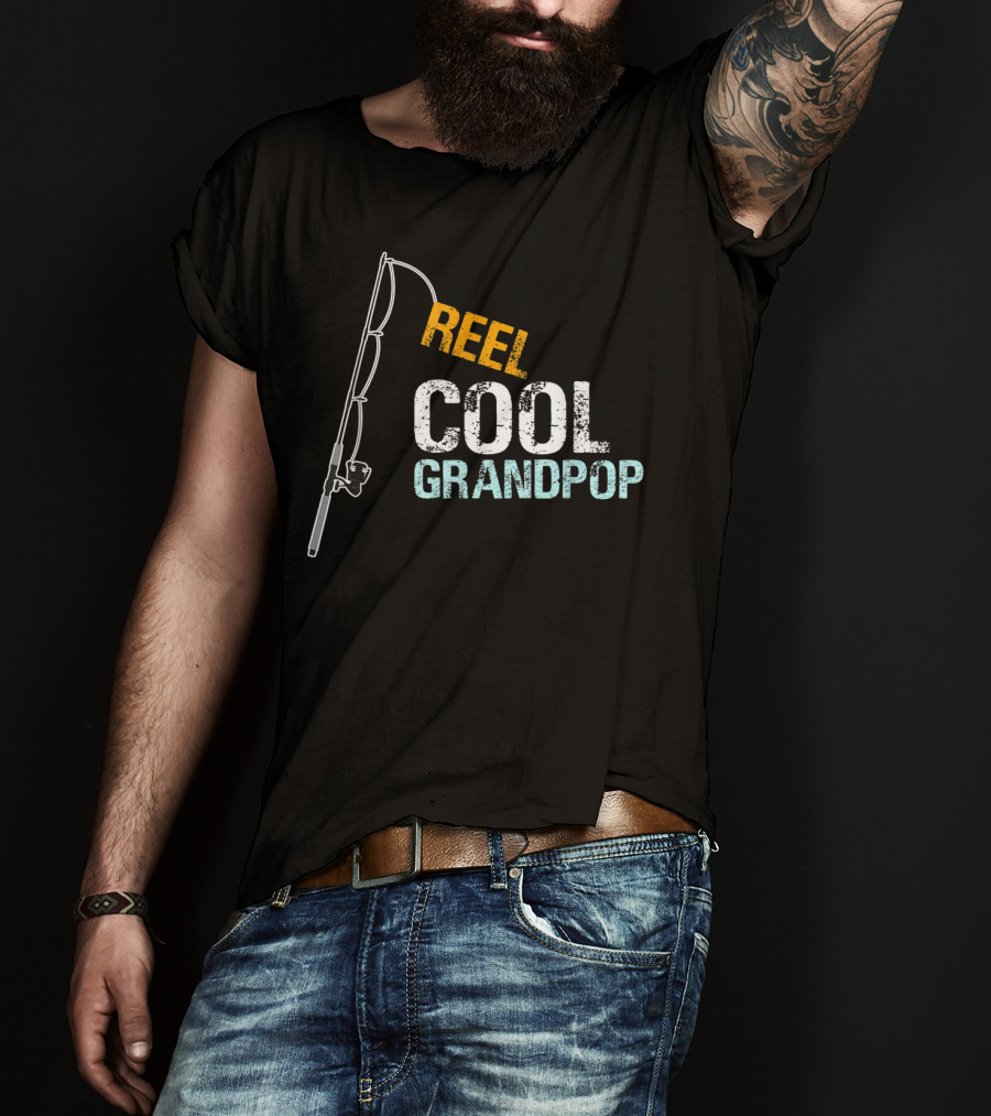 Reel Cool Grandpop Fishing Rod Design From Granddaughter T-Shirt