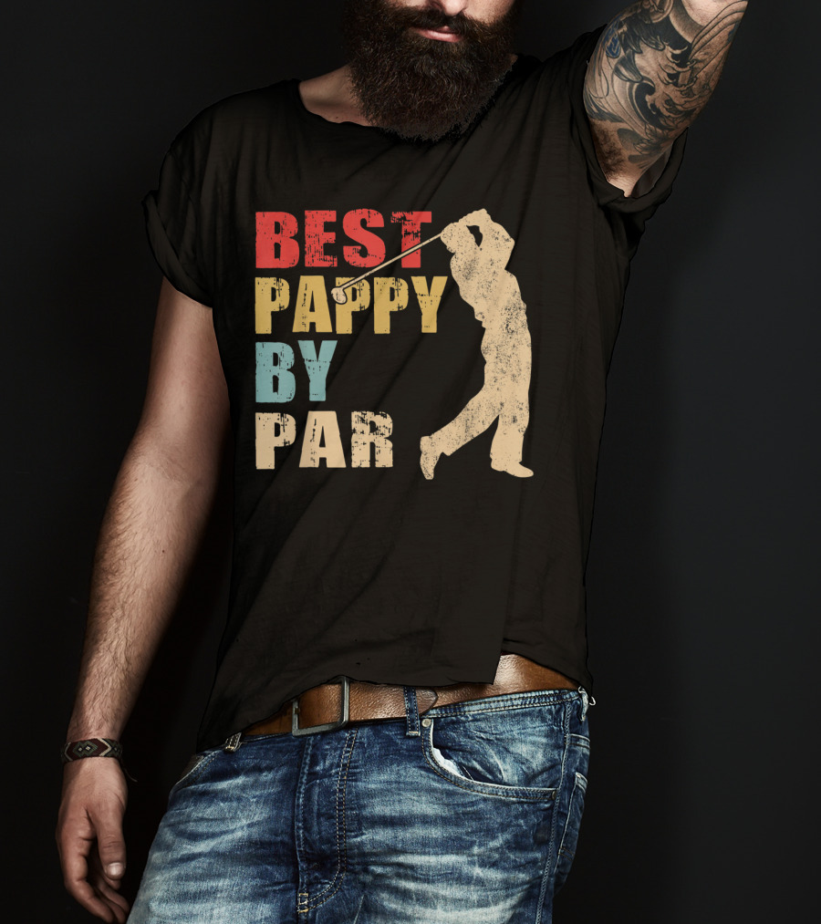 Best Pappy By Par Mens Father's Day Funny Golf Player T-Shirt