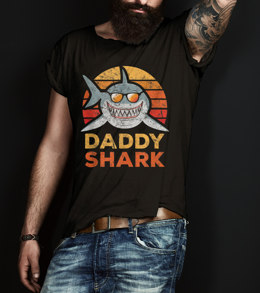 Daddy Shark Tropical Sunset T-Shirt