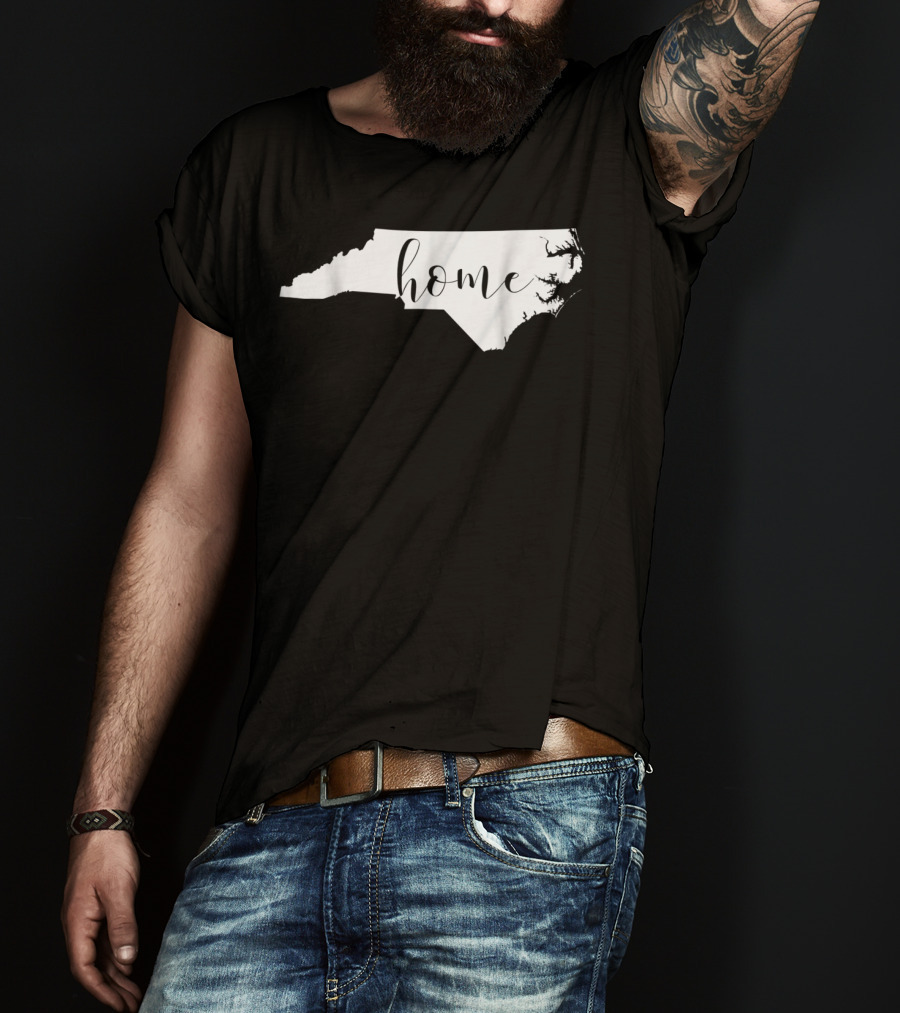 NC HOME North Carolina State Silhouette Home Script Womens Blouse Souther T-Shirt