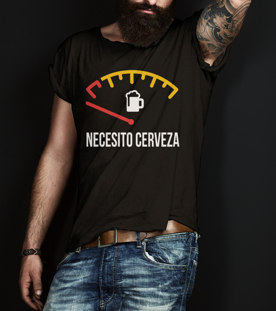 Necesito Cerveza Beer Gauge Funny Spanish T-Shirt
