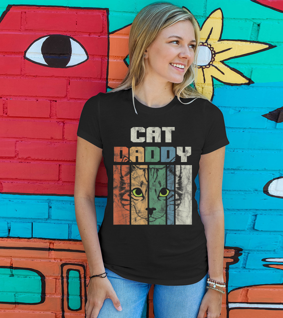 Retro Cat Daddy Cool Kitten Lover T-Shirt