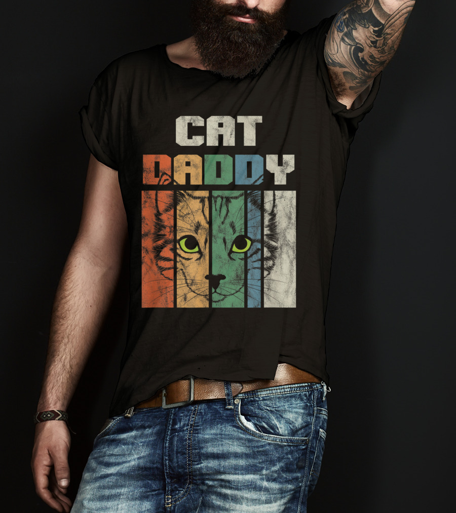 Retro Cat Daddy Cool Kitten Lover T-Shirt