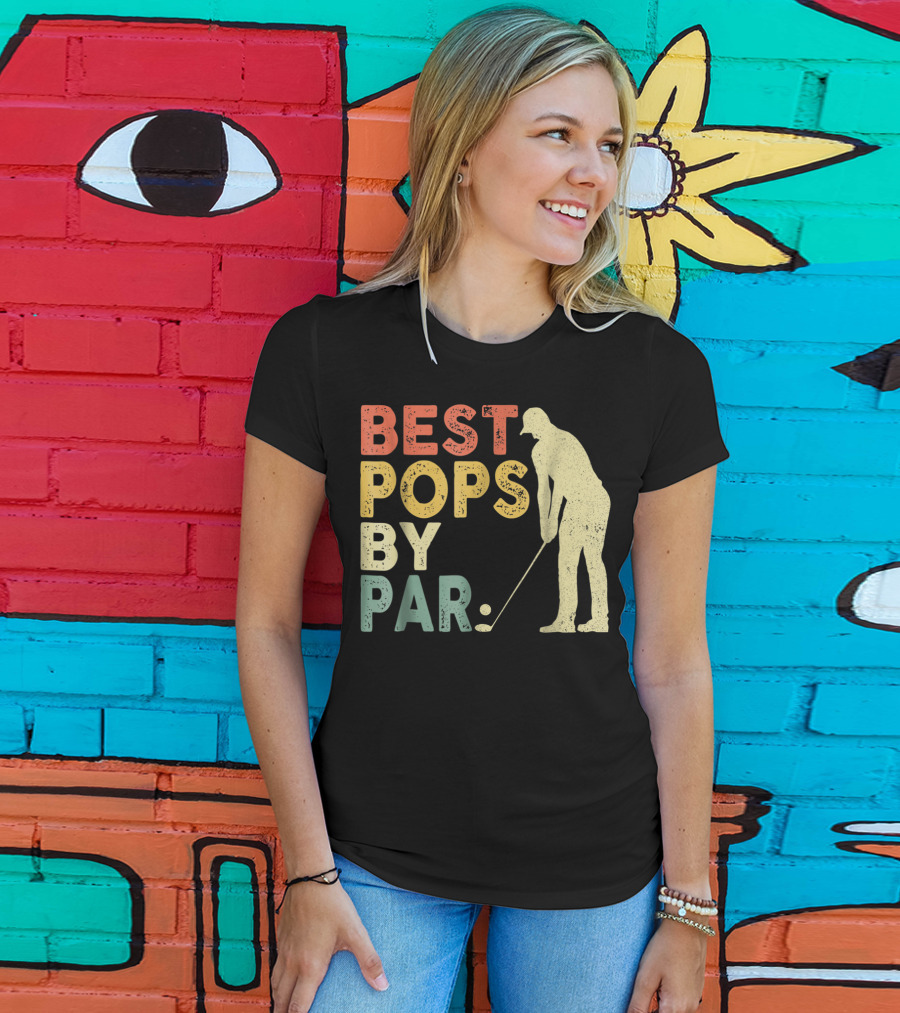 Best Pops By Par Golf Retro Vintage Golfer T-Shirt