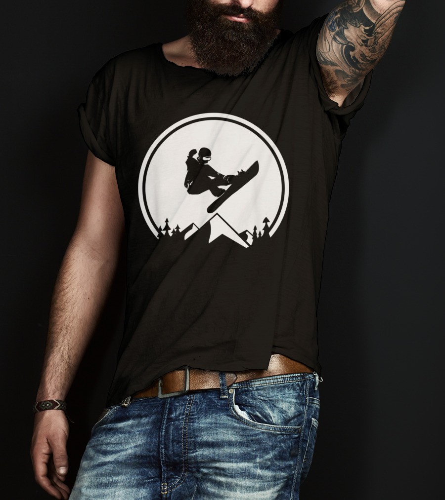 Snowboard Snowboarding Big Air Silhouette Mountain Jump T-Shirt