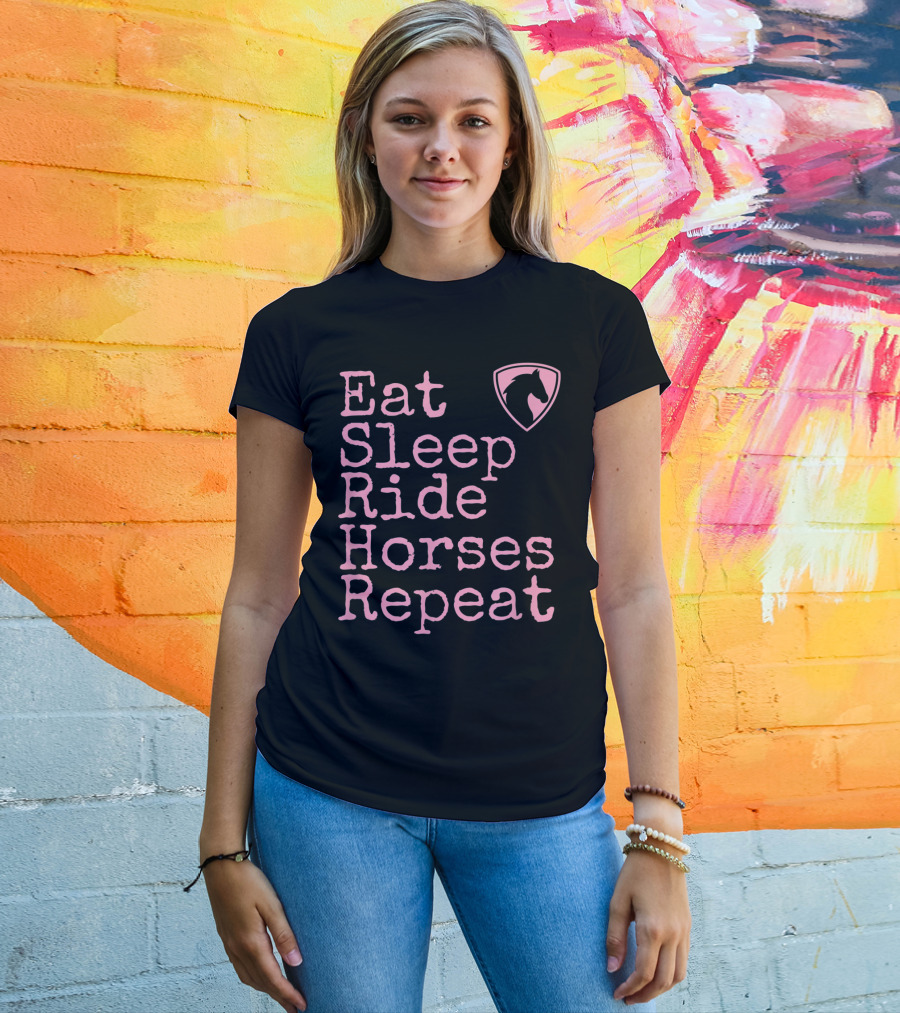 Eat Sleep Ride Horses Repeat Funny Horse Lover T-Shirt