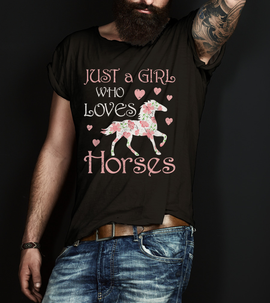 Just A Girl Who Loves Horses Horse Girl Lover Riding T-Shirt