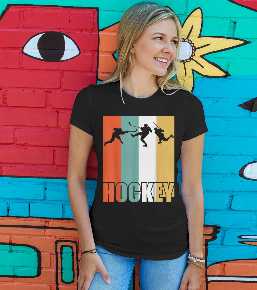 Vintage Ice Hockey Silhouette Classic Fan T-Shirt