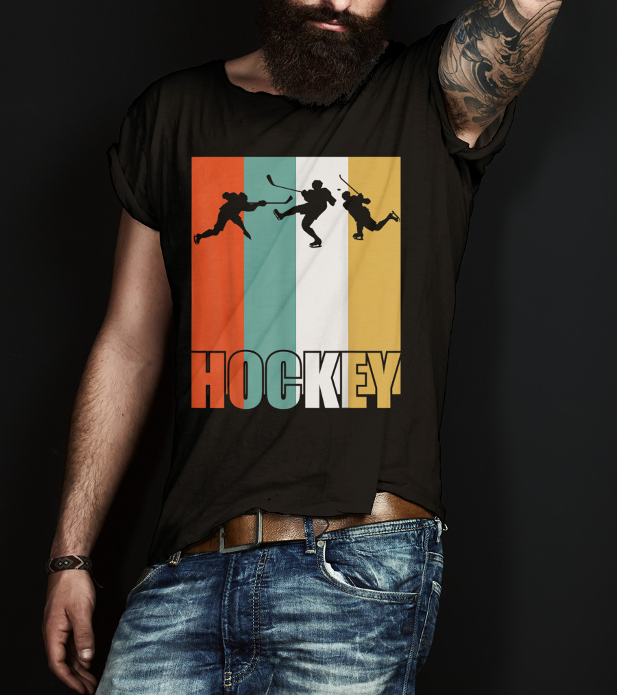 Vintage Ice Hockey Silhouette Classic Fan T-Shirt