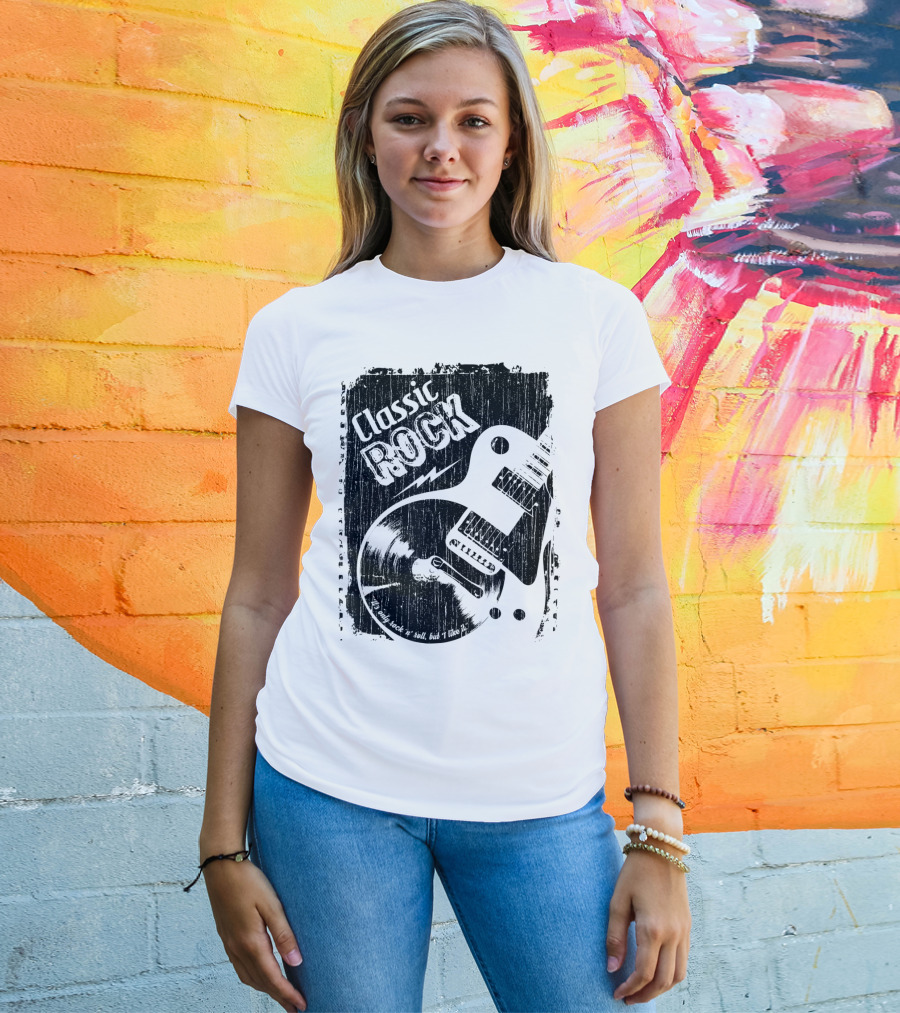 Classic Rock Guitar Vinyl Record Grunge T-Shirt