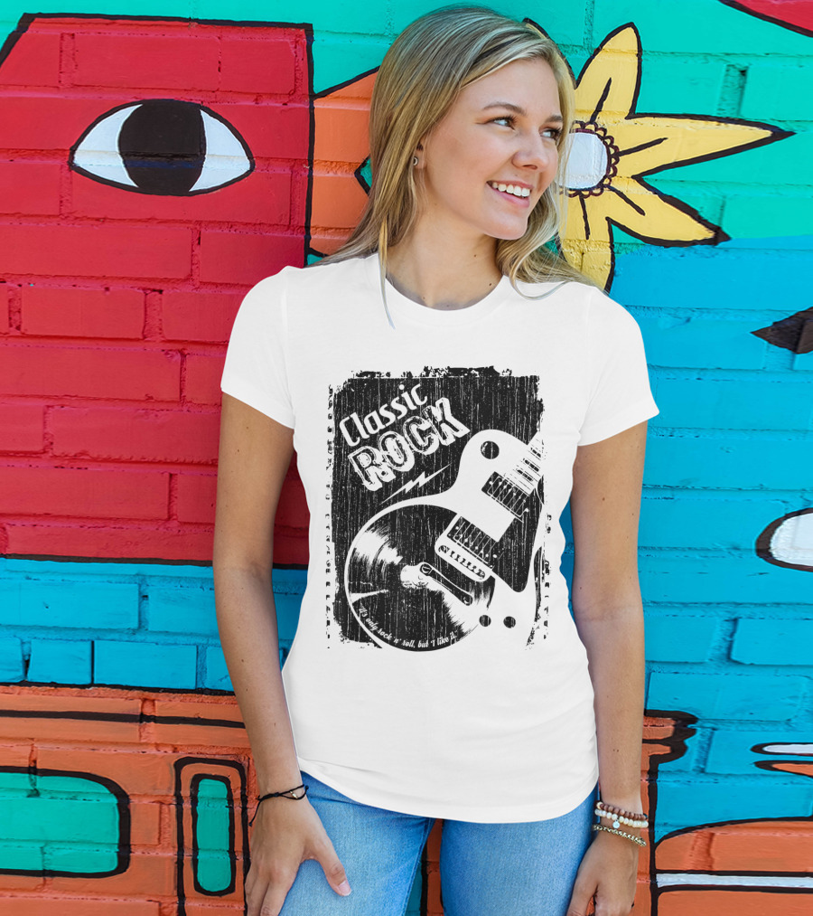 Classic Rock Guitar Vinyl Record Grunge T-Shirt
