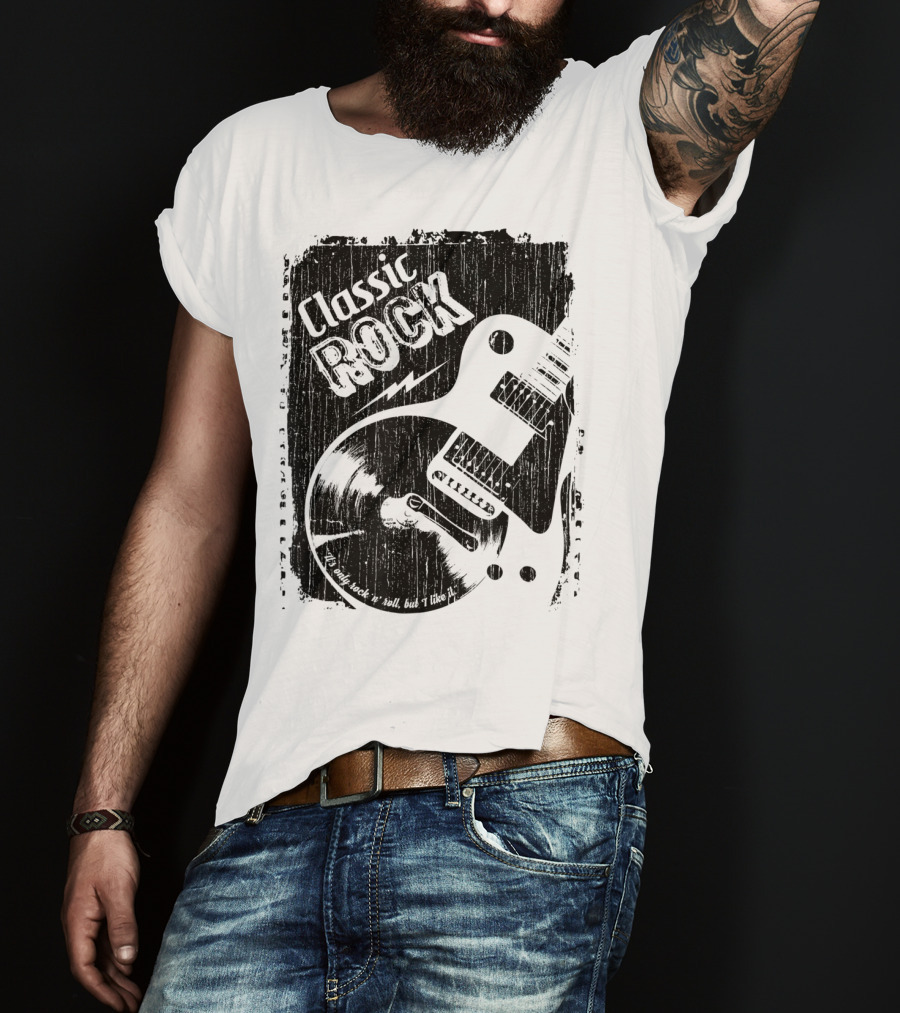 Classic Rock Guitar Vinyl Record Grunge T-Shirt