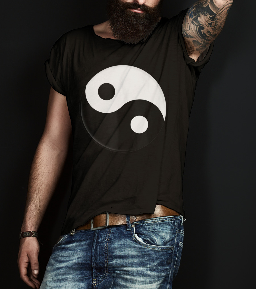 Classic Yin Yang Symbol Black White Yoga Harmony F1 T-Shirt