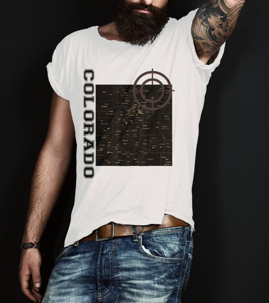 Colorado Maps With Classic Style And Fun Elements T-Shirt