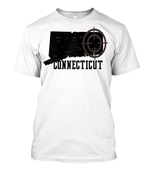 Connecticut Maps Vintage Style With Compass Overlay T-Shirt