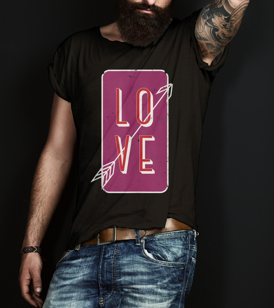 Vintage Arrow Love Classic Romantic Couple T-Shirt