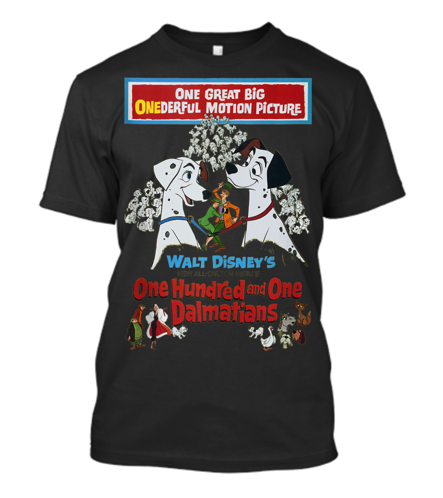 Walt Disney's One Hundred And One Dalmatians One Great Big ONEDERFUL Motion Picture T-Shirt