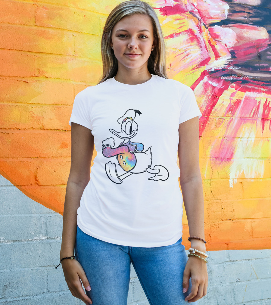 Disney Mickey And Friends Classic Donald Duck Rainbow T-Shirt